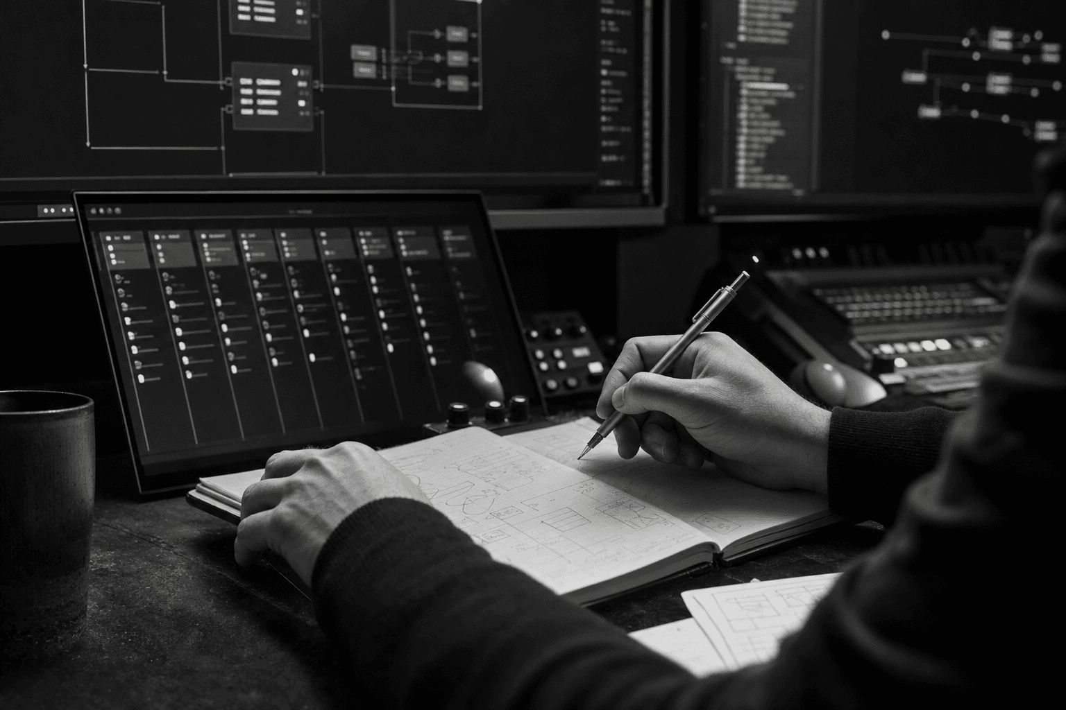 A human operator reviews multi-agent work